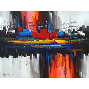 Abdul Jabbar, 20 x 26 Inch, Acrylic on Canvas, Citycape Painting, AC-ABJ-039